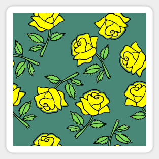 Yellow Roses in Alexandrite Color Sticker